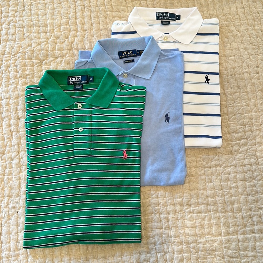 BUNDLE OF THREE men’s Polo by Ralph Lauren golf shirts. Sz medium